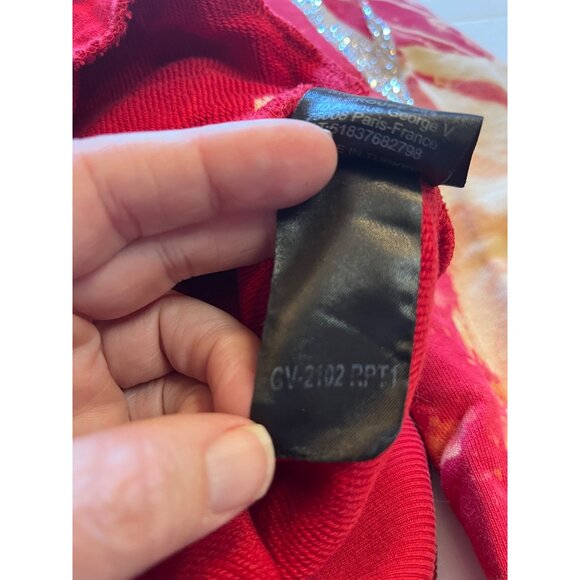 Avenue George V Paris men’s Red bleach art Leopard Hooded Sweatshirt S hoodie - Picture 11 of 16